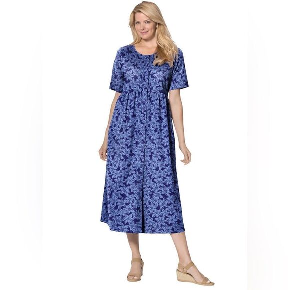 WOMAN WITHIN Button Front Essential Dress Size Petite 30/32 3X - Picture 1 of 7